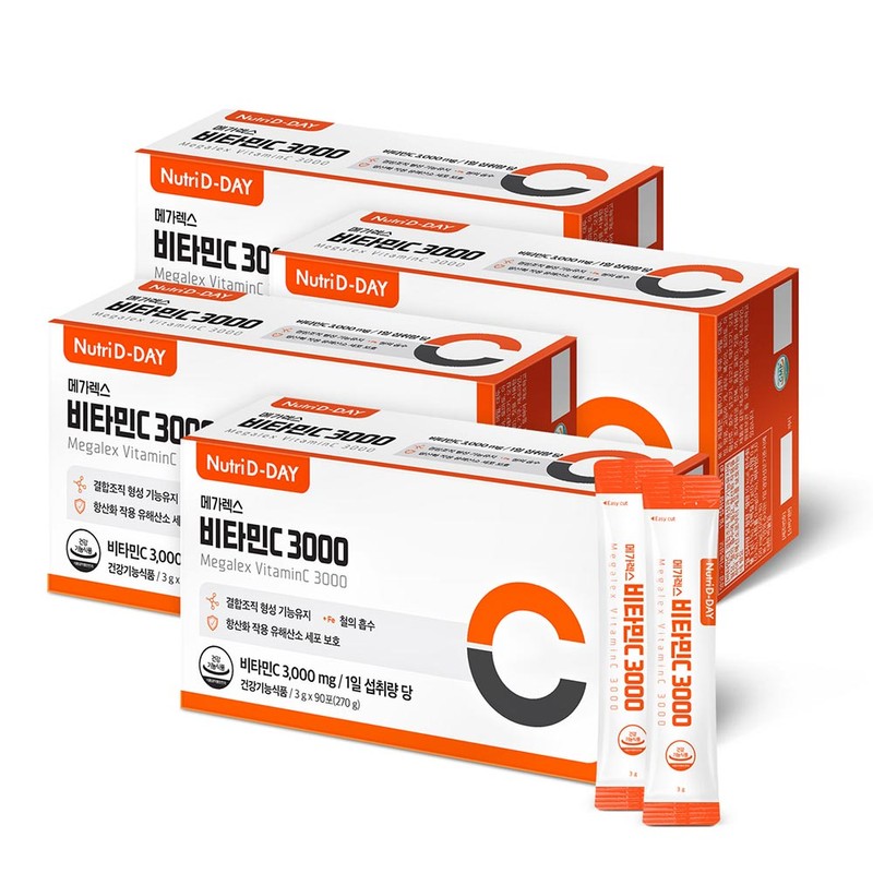 Nutri-D-Day Megalex Vitamin C 3000 x 4, total 360 packets