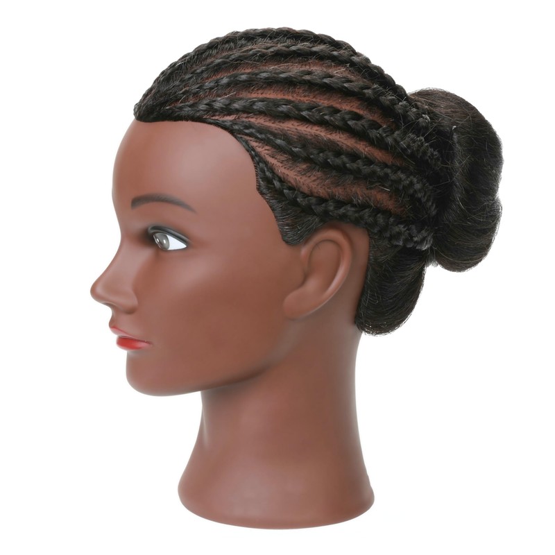 LECIPO Mannequin Head with 100% Real Human Hair for African