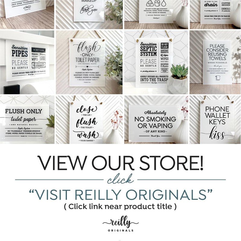 6x8 Inch Cute Emoji Septic System Bathroom Sign ~ Ready