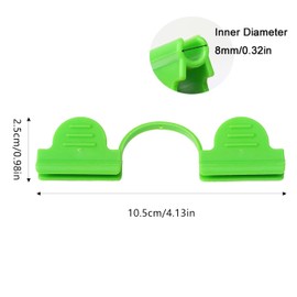 Wopanxye 20pcs 8mm Greenhouse Clamps Garden Hoops, Plant Film Clips, Garden Shading Pipe Clips, Netting Tunnel Hoop Clips, for Season Plant Extension Support and Frame Shelter, Green, Double Head