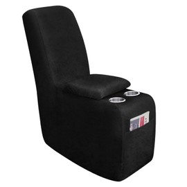 molasofa Leather Like Additional Recliner Console Cover for Reclining Loveseat Covers Stretch Jacquard Middle Console Cover for Recliner Couch and Sofa Dark Black