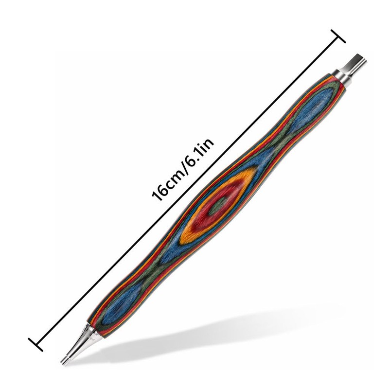 Cateared Rainbow Wood Diamond Painting Pen with Metal Tips, Diamond