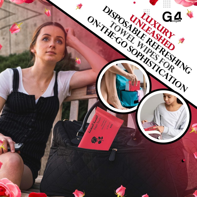 G4GADGET Luxury Disposable Refreshing Towel Wipes 6 Pack - Rose