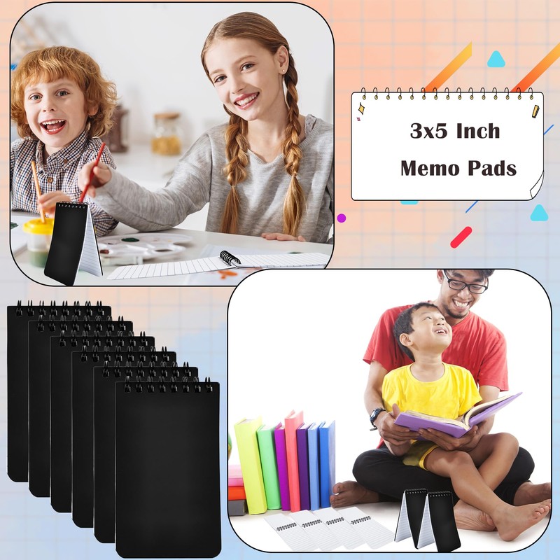 80 Pcs Mini Spiral Notebooks Bulk Black Pocket Notepads 3