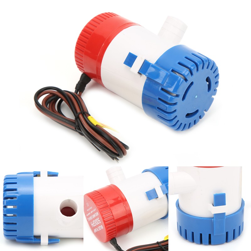 12V Blige Water Pump 3/4in Hose Outlet 500GPH Electric SemiOpen
