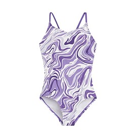 Kanu Surf Girls' Hurricane Beach Sport UPF 50+ 1-Piece Swimsuit, Gigi Purple, 10 Years