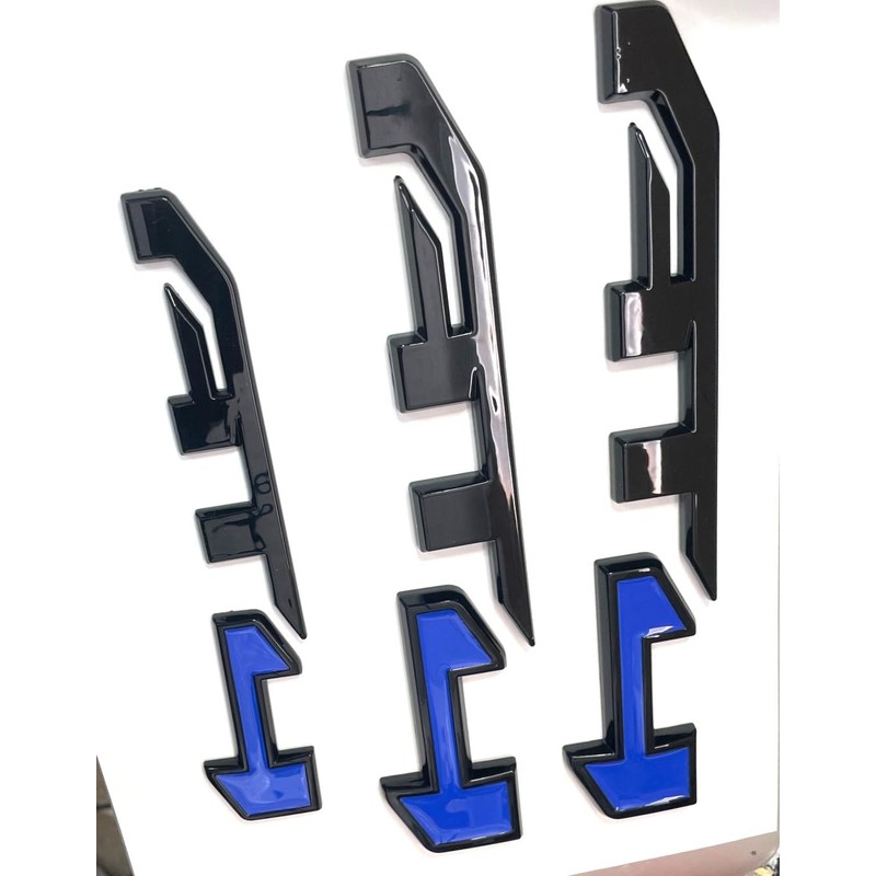 AT4 Badge Emblems 3-Piece in Glossy Black & Blue for