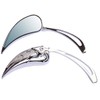 MotorToGo Silver Tear Drop Custom Rear View Mirrors for 1987
