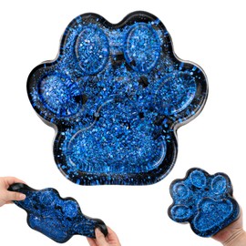 Squishy Cat Paw Toy 5.5 Inch Large Starry Sky Sensory Fidget Toys, Soft Kawaii Mochi Squishy Stress Relief for Adults Kids Party Favors