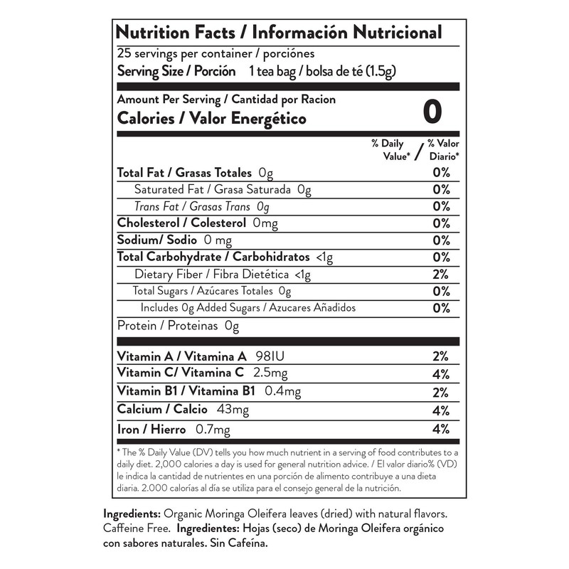 Miracle Tree - 6 Count of Organic Moringa Superfood Tea,