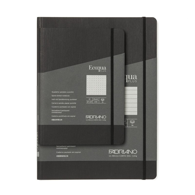 Fabriano Ecoqua Plus Hidden Spiral-Bound Notebook, 8.3" x 11.7", A4,
