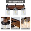 Lanhall 3-Light Farmhouse Bathroom Light Fixtures Vintage Vanity Lights Over