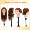 Mannequin Head with 100% Real Human Hair Cosmetology Training Doll