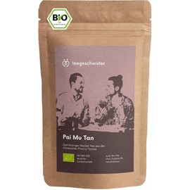 teegeschwister® Organic Pai Mu Tan Fine White Tea China from Yunnan Province, Hand-Picked Whole Leaves, Organic Tea Loose without Flavourings, 80 g