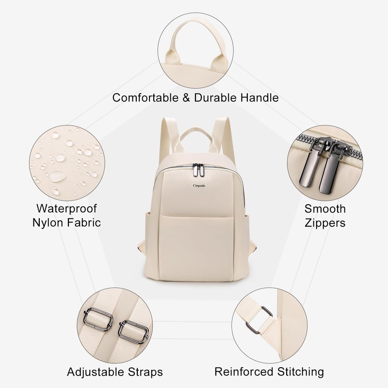 Cinpode Women Backpack Ladies Anti-Theft Rucksack Bag, Lightweight School Bag