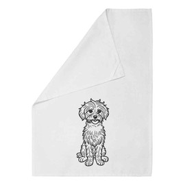 Azeeda 'Cavapoo' White Cotton Tea Towel/Dish Cloth (TW00034043)