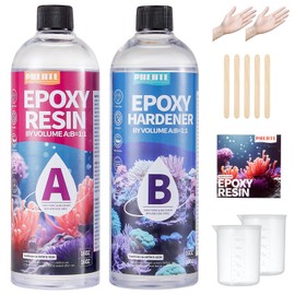 PNENTE 32OZ Epoxy Resin, Crystal Clear, No Yellowing & No Bubbles, Self-Leveling Coating & Casting Resin for Table Tops, Molds, DIY Projects – 1:1 Ratio (16OZ x 2)