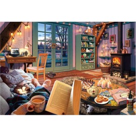 MISITU Jigsaw Puzzle, Micro Piece, 1000 Piece Puzzle, Landscape, Painting, Home, Book, Reading, Gift, Birthday, Christmas, Stylish, Interior, Reading Time (10.2 x 15.0 inches (26 x 38 cm)