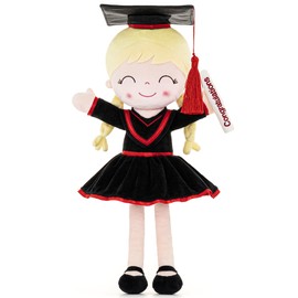 Gloveleya Baby Girl Gifts Graduation Plush Girls Dolls Congratulation Gift for Kindergarten Black 16 inch