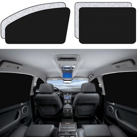 ZATOOTO CT96-S Magnetic Car Curtains, Set of 4, 99.9% Light Blocking, Side Curtains, Sunshade, Blind, Heat Shield, Sun Protection, UV Protection, Sleeping in Car, Mosaic Style, Silver