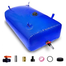 GHOSOONE 400 L/100 Gal Water Bladder Tank, Foldable Portable Water Storage Container, Emergency Water Bag for RV, Truck Bed, Fire Prevention, Drought Resistance, Blue