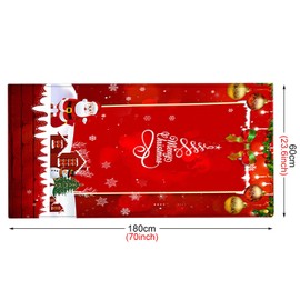 Lurowo Christmas Area Rug, Non-Slip Santa Tree Snowflake Carpet, Floor Mat for Living Room Bedroom Hallway Kitchen, Christmas decoration 60x180cm