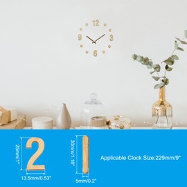 PATIKIL Wooden Clock Numbers Kit, 0.98inch Self Adhesive Clock Numbers Accessories for DIY Digital Clock Number Replacement Parts, Arabic Numerals/Vertical dots