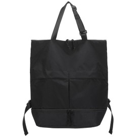 Barsine Convertible Tote Backpack with Shoe Compartment, 28L Large Foldable Backpack for Travel Lightweight, Dark Black