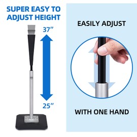 CEPHKY CEPHKY Portable Baseball Tee, Batting Tee for Baseball | Softball, Adjustable Height 25" to 37", Tee Ball Stand with Weighted Base, Flexible Rubber Top, Hitting Tee for Kid/Youth/Adult, Easy Assembly