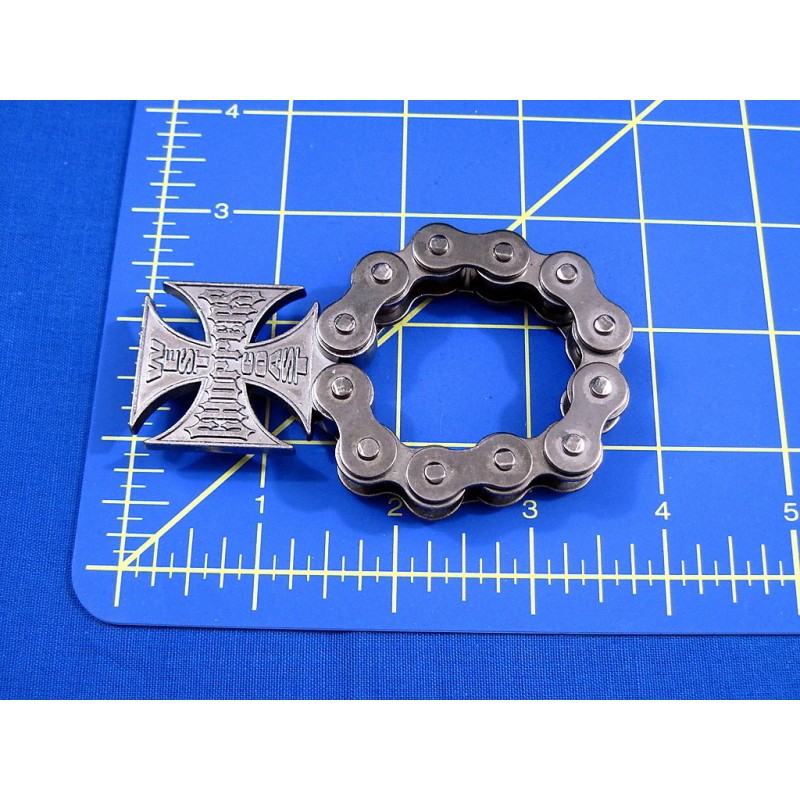 WEST COAST CHOPPERS Iron Cross Logo Motorcycle Chain Beer Bottle