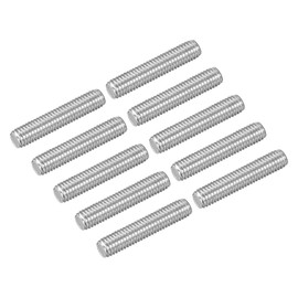 uxcell 10Pcs M5-0.8x25mm Fully Threaded Rods, Threaded Rods Bar Studs, 304 Stainless Steel Long Thread Screws Hardware for U-Bolts, Anchors, Clamps, Hangers, Silver