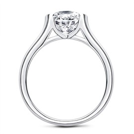 AINUOSHI 2.0 Carat Moissanite Ring, Wedding Ring, Made with Sterling Silver, Round Cut, Gift for Wedding, Engagement and Anniversary, 7.5, stone, Cubic Zirconia