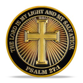 Lighthouse Cross Challenge Coin – Inspirational Collectible, High Relief Design, Symbol of Guidance and Faith, Christian Style Classic Amulet