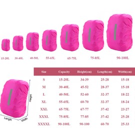 PINEPAN Rain Cover for Backpacks with Reflective Stripes, Waterproof Rain Cover, School Bag, Reflector Backpack Cover, Pink, 70L