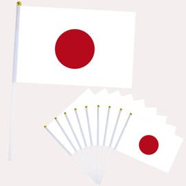 10Pcs Japan Stick Flag for Oly Decorations 2024,Hand Held Japan,Japanese Small Flags,14x21cm Mini Handheld Flags Oly Games Themed Decoration for Garden,Bar,Party And Street Oly 2024