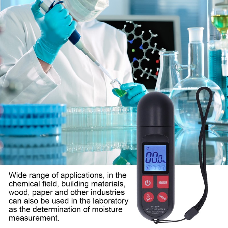 MY60M Moisture Meter LCD Screen Display Moisture Detector for Wood