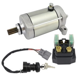 shamofeng Starter w/Relay & Ignition Switch for Yamaha Grizzly 660 YFM660/YFM66 2002 2003 2004 2005 2006 2007 2008 All Models, 5KM-81890-00-00 18759, Grizzly 660 Starter for Yamaha Grizzly 660 Starter