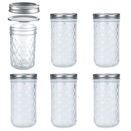 22oz/650ml Mason Jars with Airtight Lids Glass Canning Jars with Regular Lids Spice Jars Honey Jars for Yogurt,Jam,Spice,Overnight Oats Canning, Preserving,Decorations,Jelly,Dessert,6 Pack (22oz)