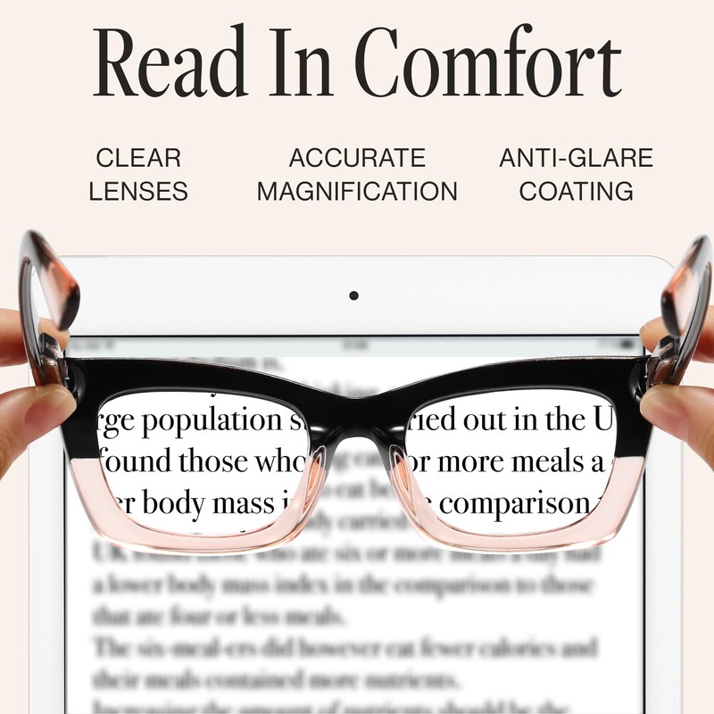 CCVOO 2.25 Oprah Style Reading Glasses for Women, Stylish Eyeglasses,