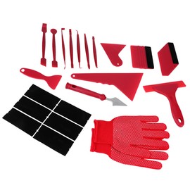 Mikinona Sticker Tool Kit Auto Tinting Film Scraper Squeegee Cutter Set for Window Tinting Vinyl Film Application and Coating Installation Red