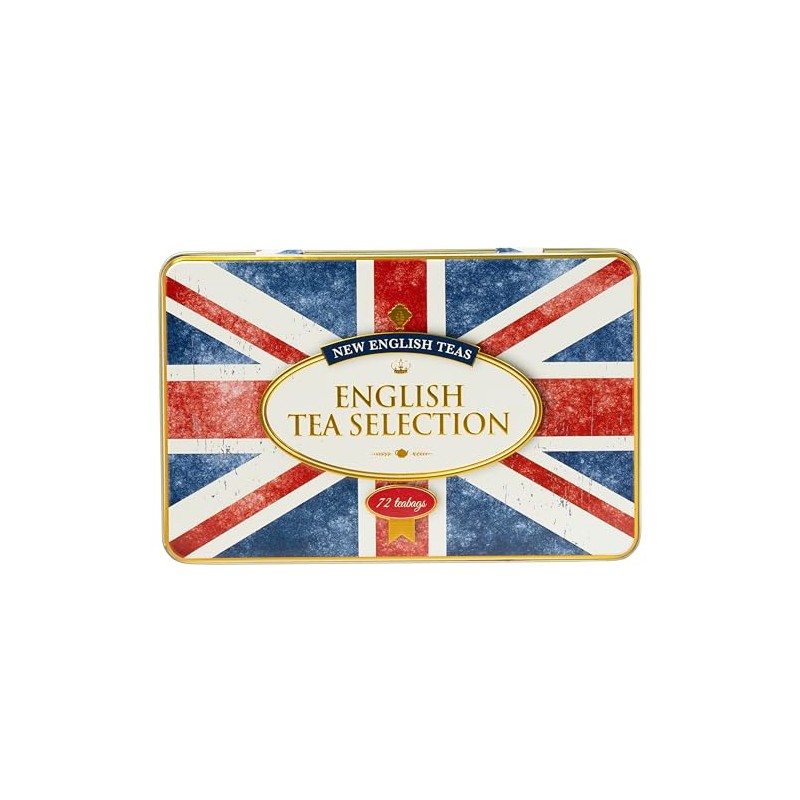 New English Teas Union Jack Flag Tin 72 Teabag Selection