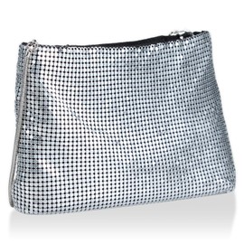 Cooco 2413113006 Shoulder Bag, Metal Mesh Mini Shoulder Bag, silver (906)