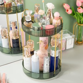 Argox 360 ° rotary makeup organizer, bathroom counter organizer,skincare care organizer,make up organizers and rotary storage.