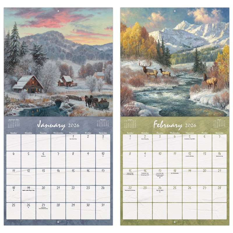 2026 Country Road - Abraham Hunter Wall Calendar