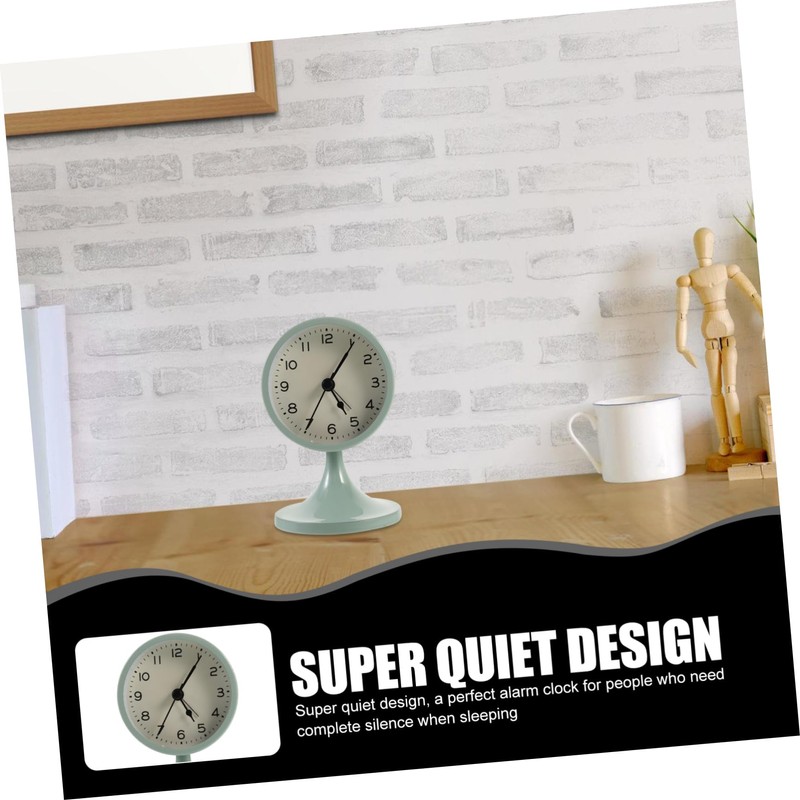 GRIRIW Elegant Silent: Vintage Round Alarm Clock Bedroom Table Clock