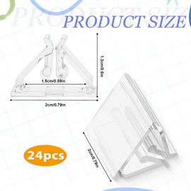 24 Pcs Plastic Game Piece Card Stands Holder Transparent Blank Card Holders for Playing Cards Game Cards Display Holders Board Games Pieces Stands for Price Tags Menus Labels Party Favor Supplies
