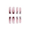 SINHOT Square Press on Nails Long Fake Nails Glossy Glue
