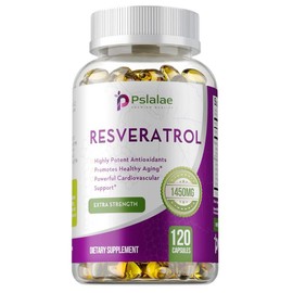 Pslalae - Beneficial RESVERATROL - 60 Day Supply, 1450 mg of Potent Antioxidants and Trans-Resveratrol per Serving, Cardiovascular Support - Specification: 120 capsules