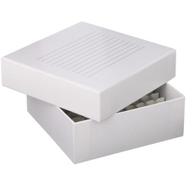 Globe Scientific 3092-1 Cardboard Storage Box for up to 2" Tall, 12mm Wide Tubes, 100 Place, 10x10 Format, 134mm Length, 134mm Width, 47mm Height