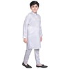Desi Sarees Boys Plain Soft Blended Cotton White Kurta With